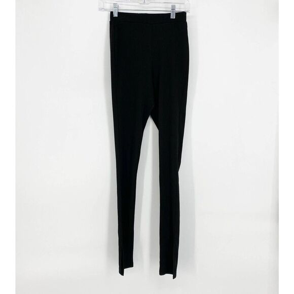 4TH & RECKLESS Annoushka Side Slit Leggings In Black Rib Jersey Small - Picture 2 of 8